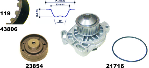MAPCO 41806 Bomba de agua + kit correa distribución